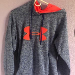 Under armour blue and hot pink sweat shirt.